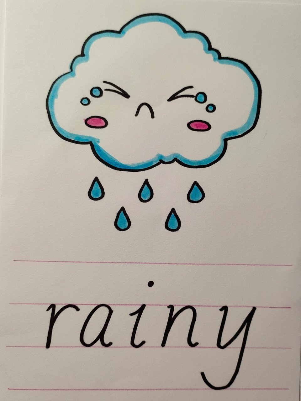 天气 温度 单词卡 四年级下册英语 unit3 unit4 lets learn单词配图