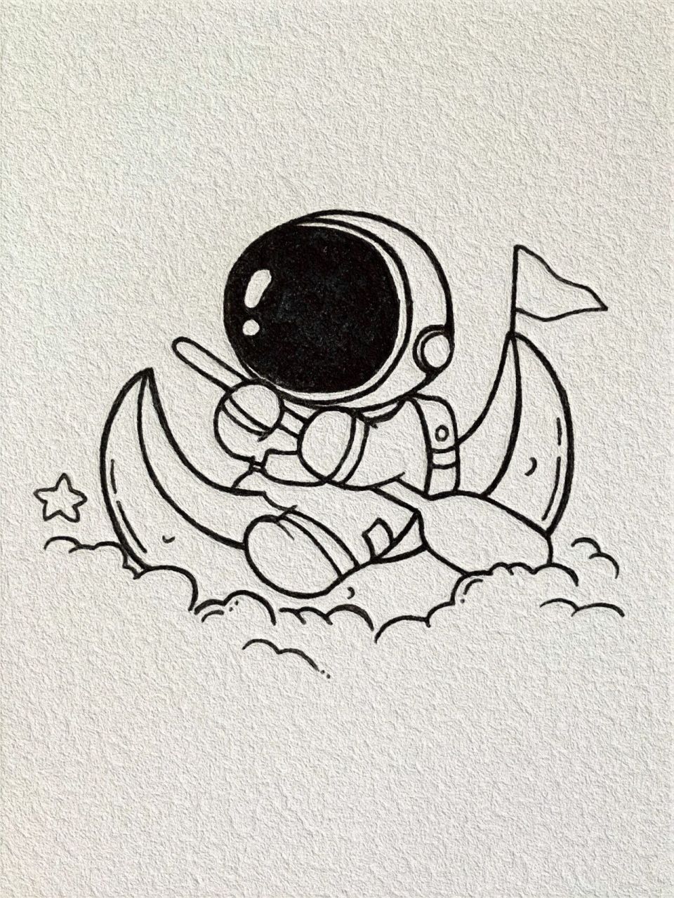 简笔画-宇航员    我是银河里的流浪家,你是月球里的常驻民,我环游