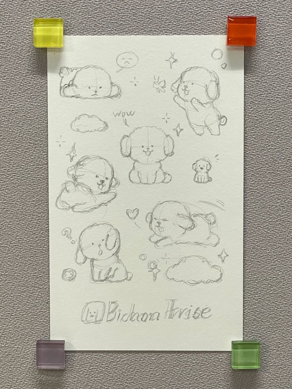 98狗狗简笔画100-5|比熊|手帐素材94 比熊好像棉花糖!