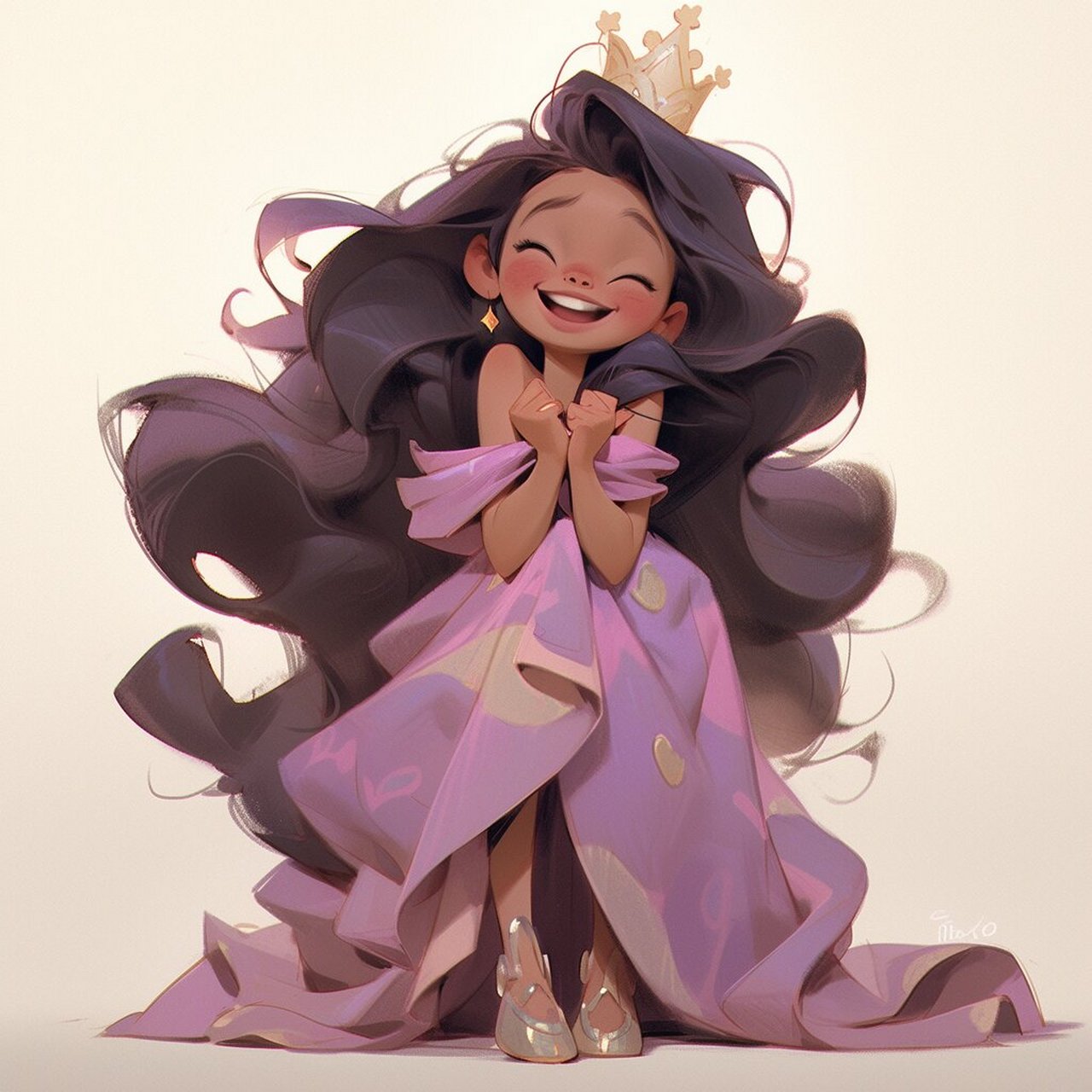 迪士尼紫发公主|midjourney|热情与浪漫 也许是糖沉在了杯底,摇一摇试