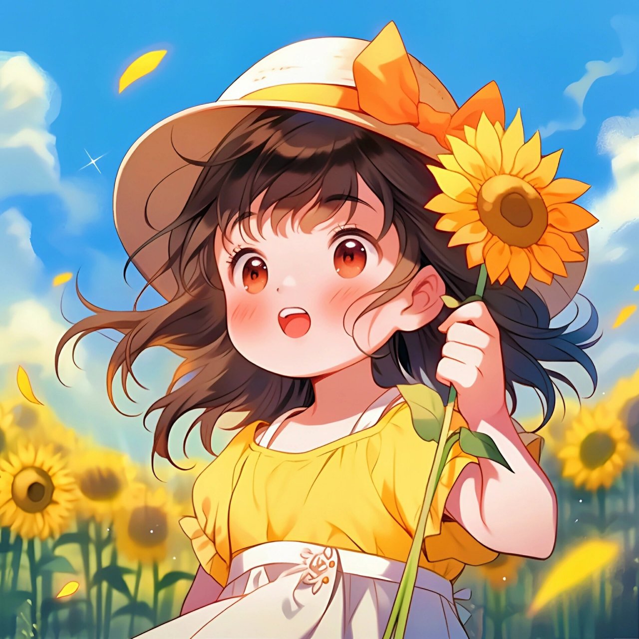 温暖治愈向日葵女生头像 做一个向日葵一样的女孩,温暖 乐观 积极向上