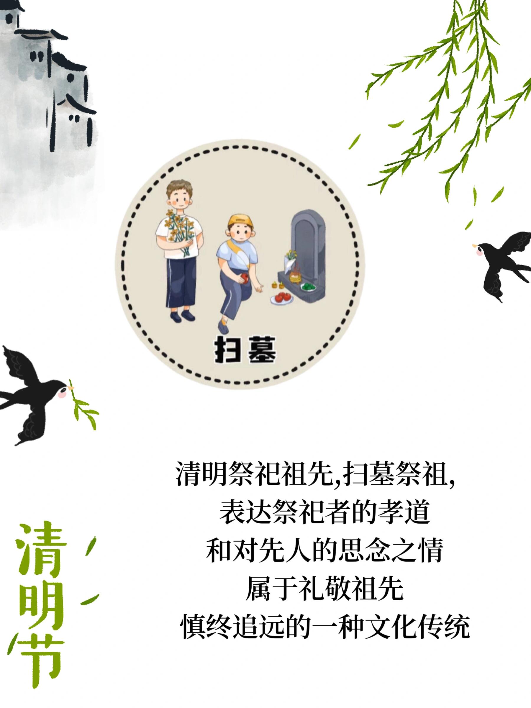二十四节气|清明节习俗环创素材 清明节习俗:扫墓 插柳 踏青 吃青团