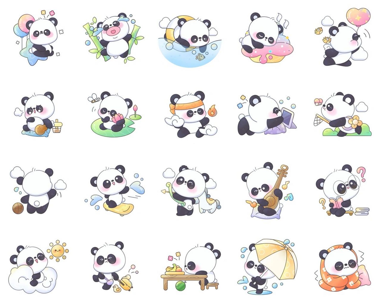 卡通小熊猫,可爱q版形象 久违的小红书,画了可可爱爱的熊猫🐼,请勿