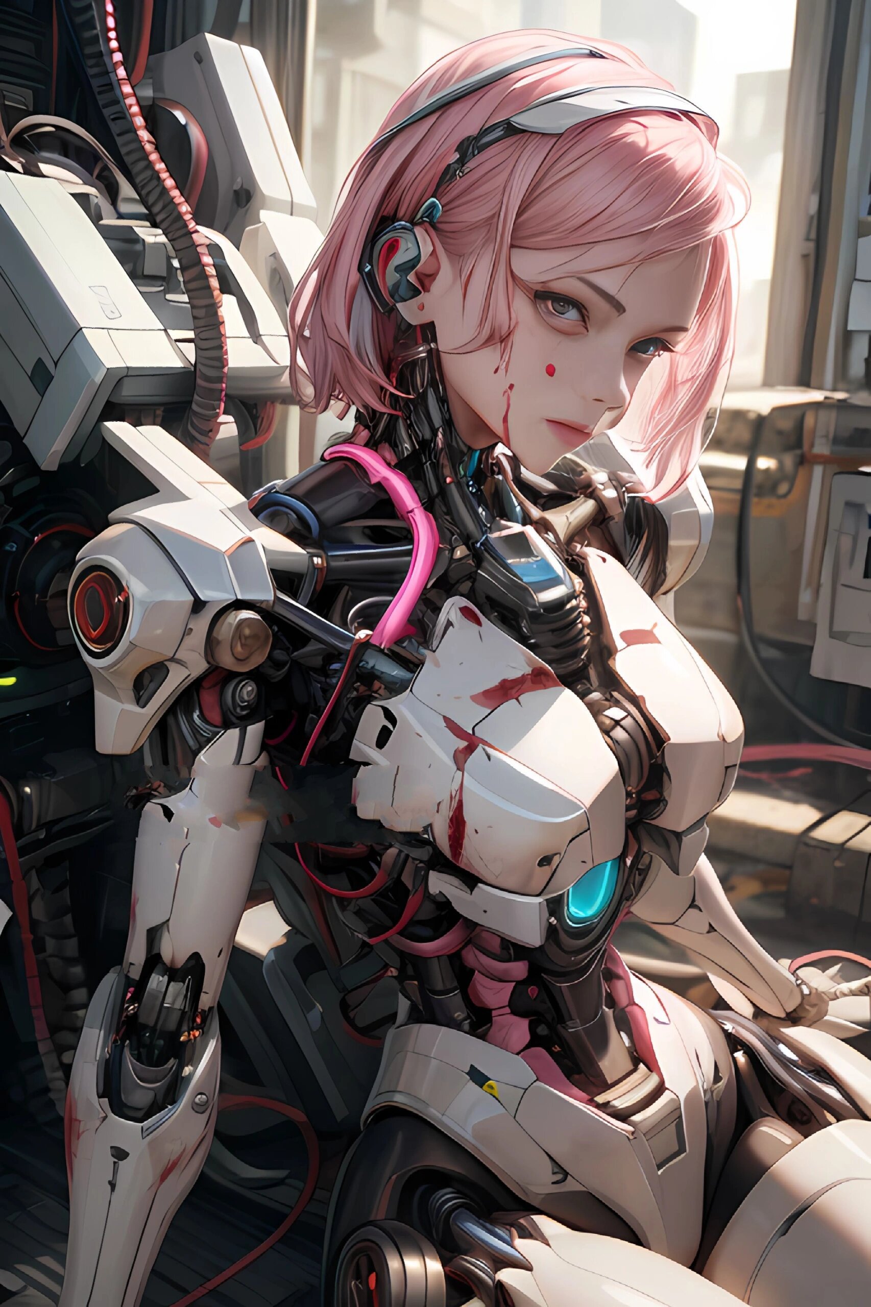 ai绘图机甲机娘未来科幻4k手机壁纸