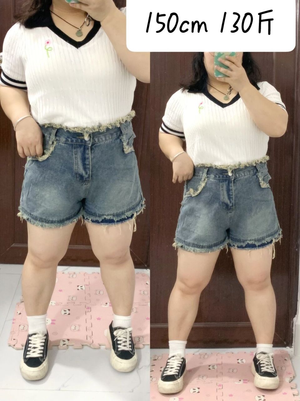150cm 130斤 拜托05谁说腿粗不配穿短裤60 这样穿好显白!