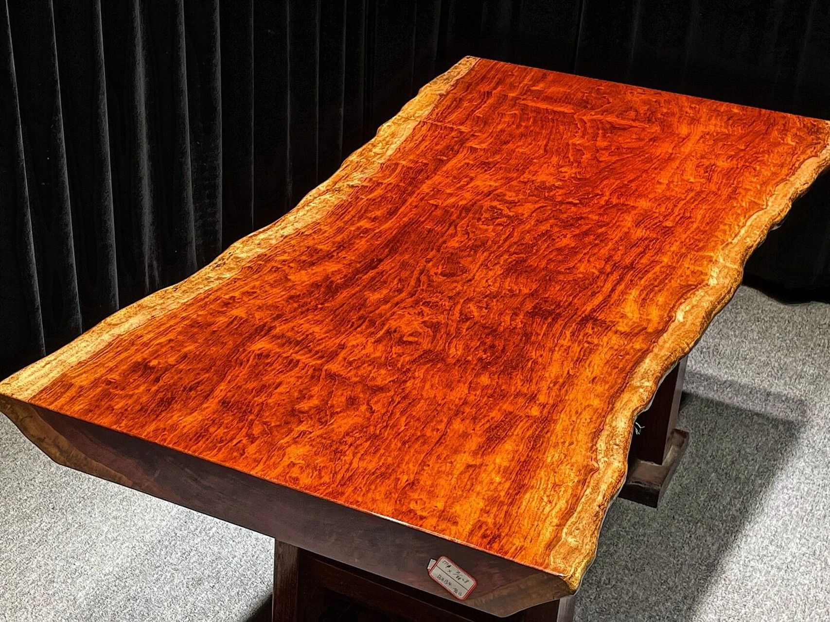 巴花奥坎黑檀实木大板茶桌原木办公红木家具 名称:巴花自然边 177*83*