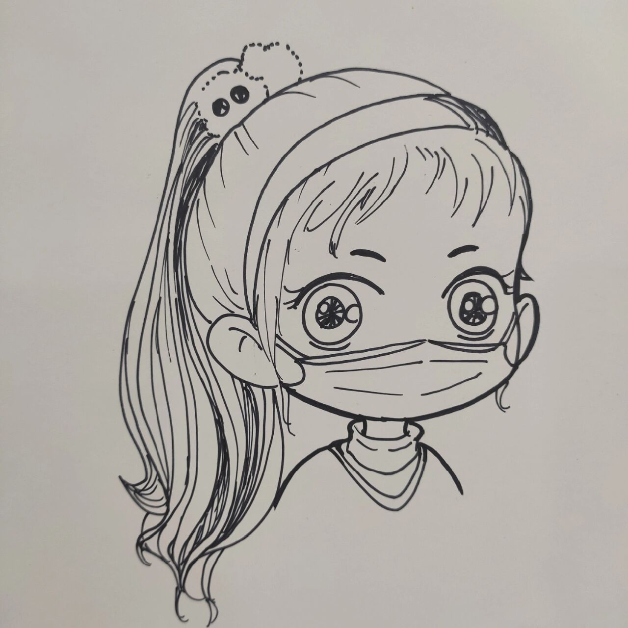 q版女头像‖各种马尾辫参考 最近工作要求给学生们画头像.