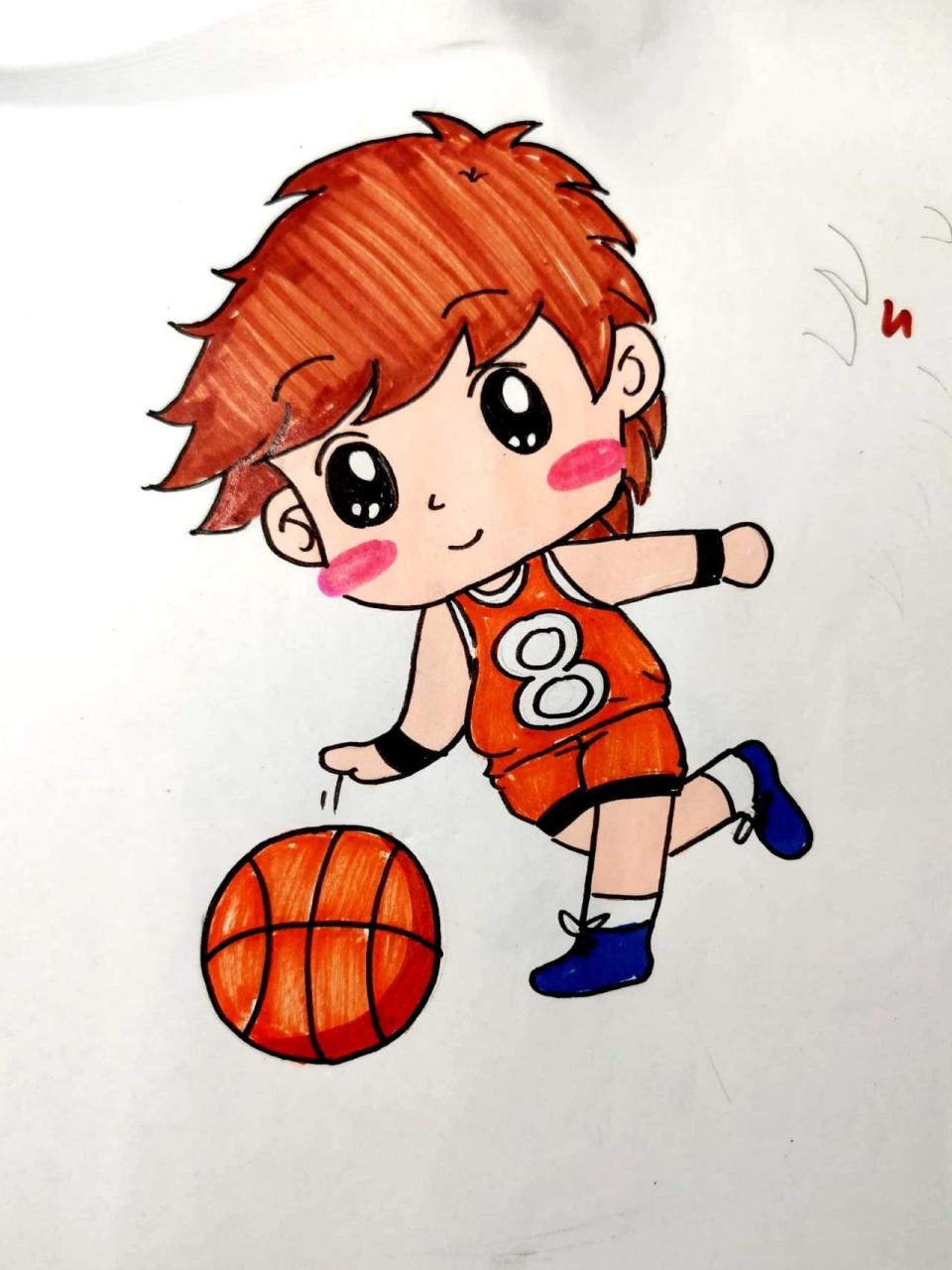 小学生篮球画画作品图片