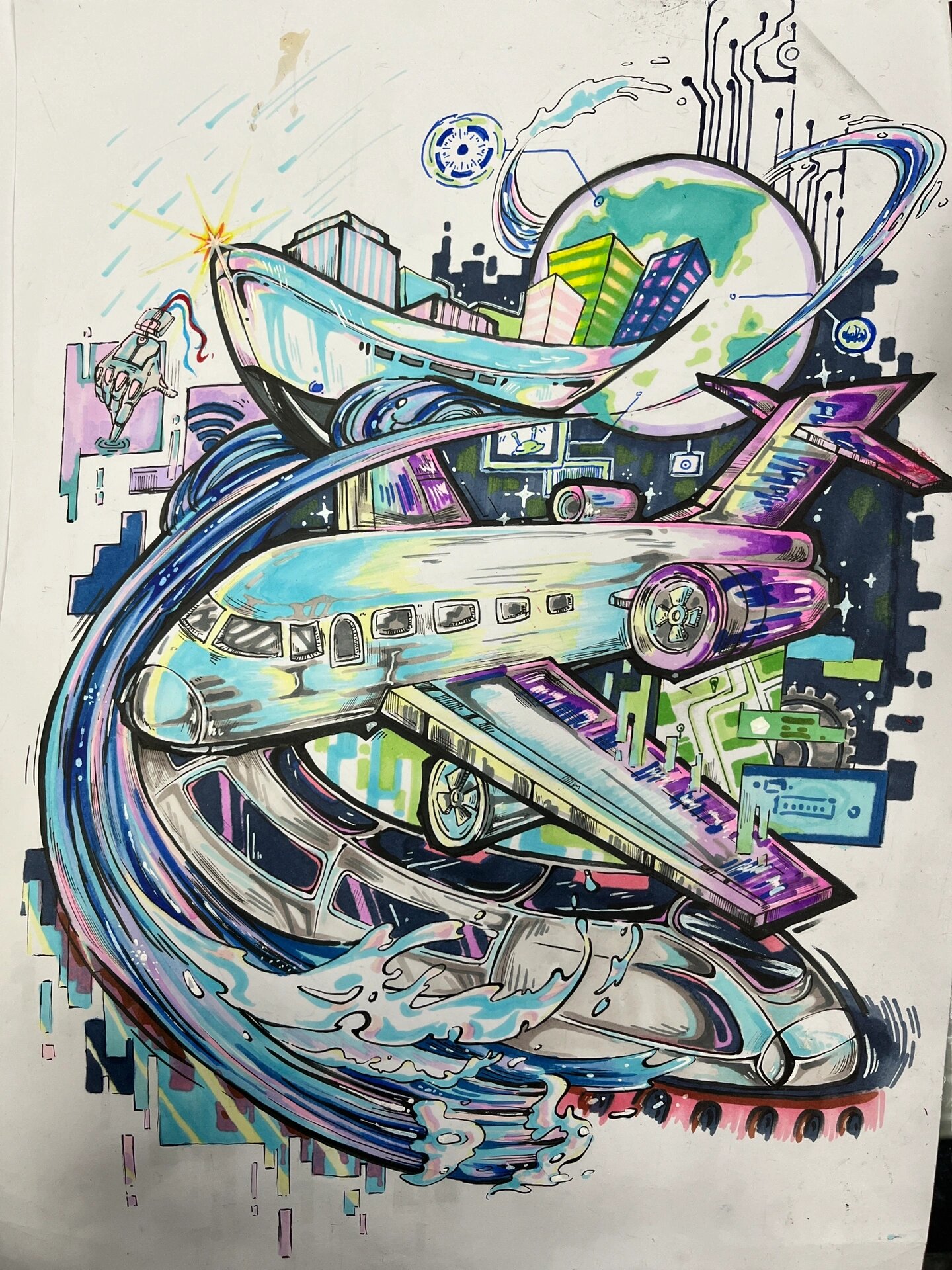 英雄花开英雄城.27届全国中小学绘画比赛