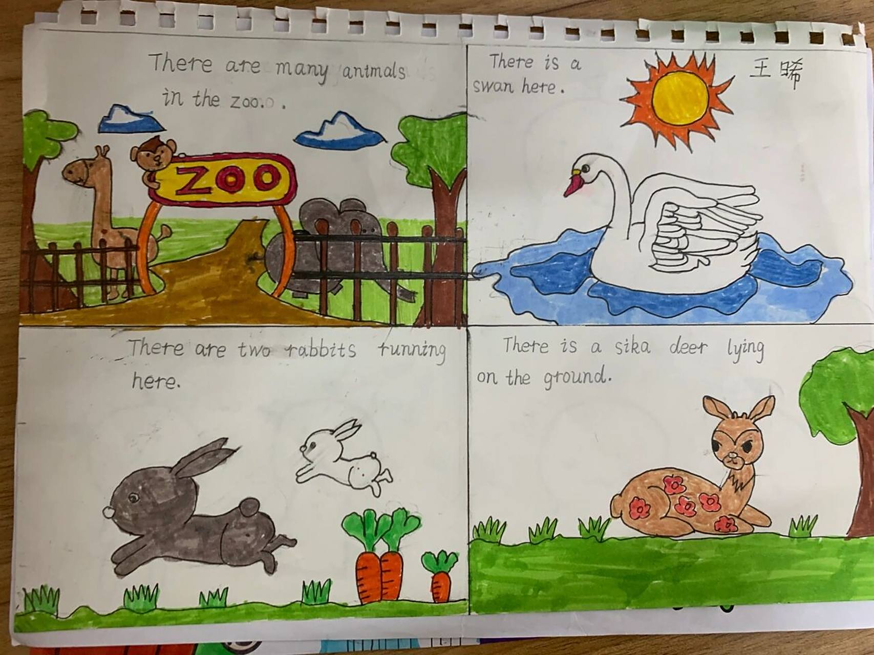 there be句型4格漫画 双减下的小学英语作业 #小学英语学习