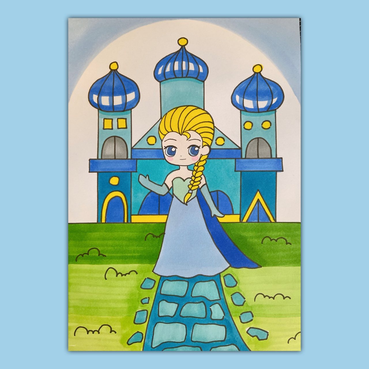 爱莎城堡简笔画女王图片
