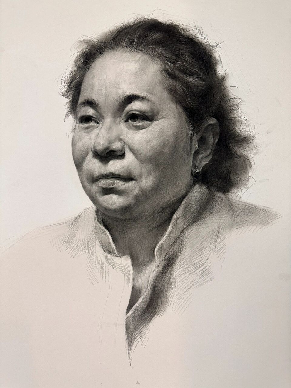 女中年/二开素描 画了一张二开的头大头大