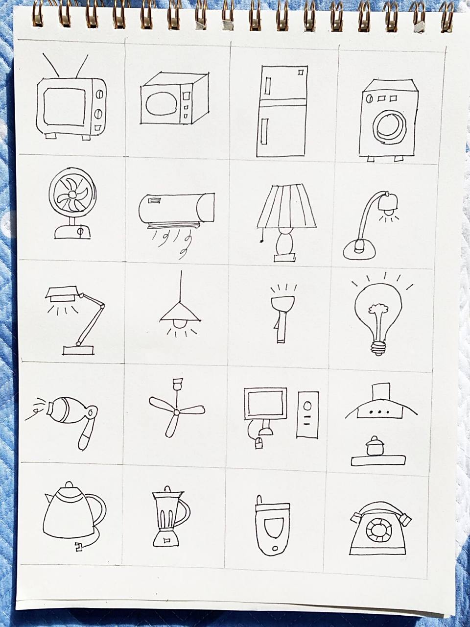 简笔画 | 电器 家用电器,电视,洗衣机,空调,风扇等日常的电器.