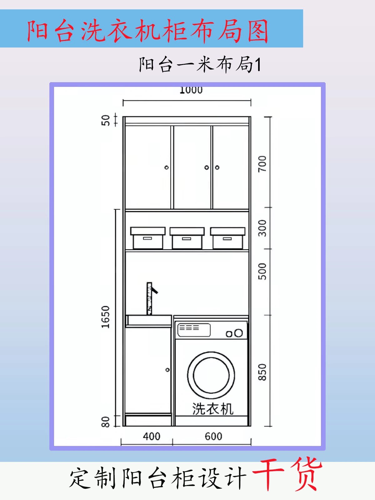 干货分享,阳台洗衣机柜布局尺寸,附图