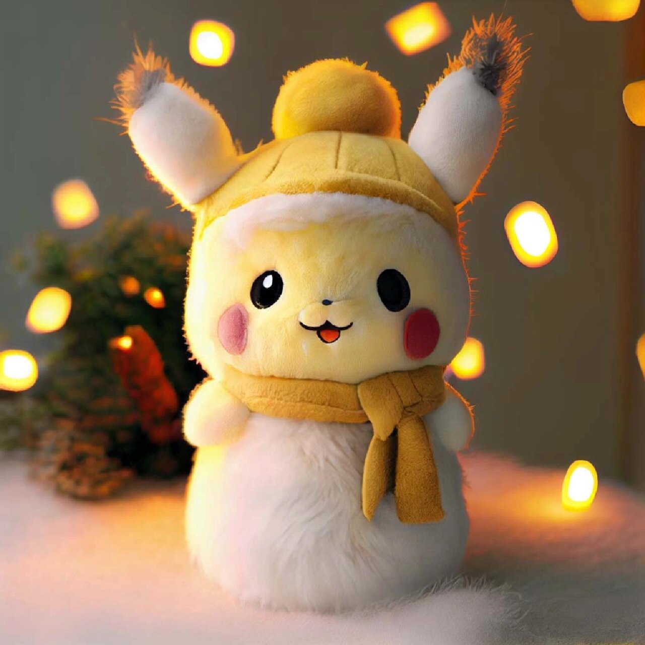 皮卡丘说想变成雪人 皮卡丘:"我想变成个小雪人～"#ai绘画有点东西