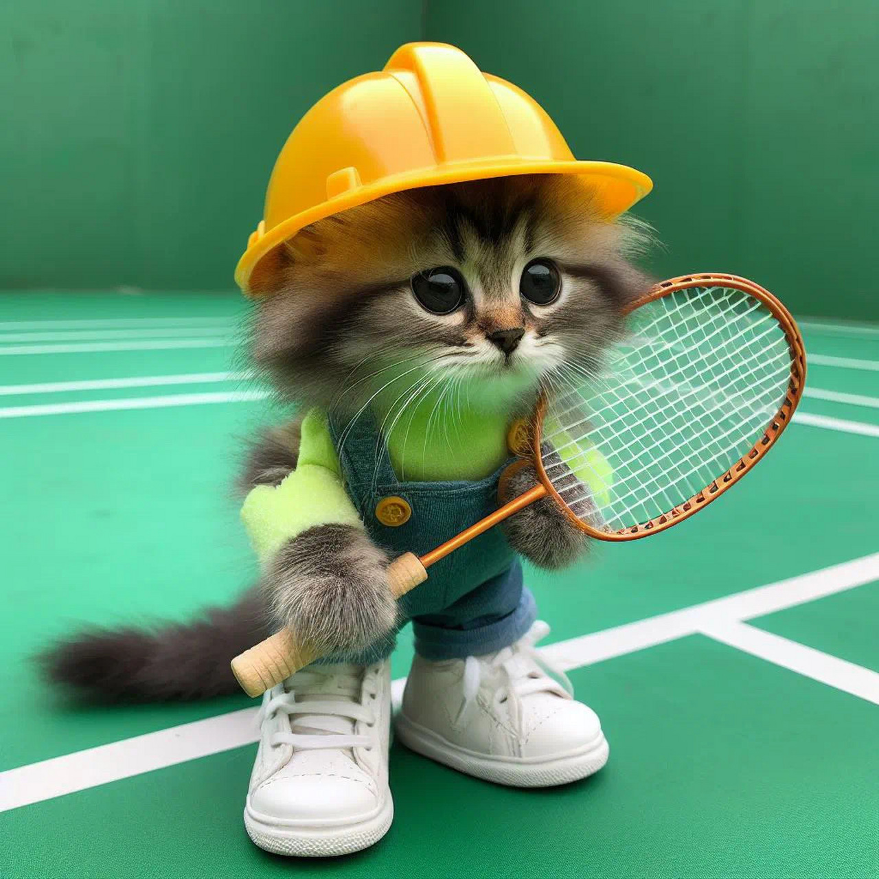 实在是太它喵的可爱了 再来一组[喵喵] 小猫咪打羽毛球9615