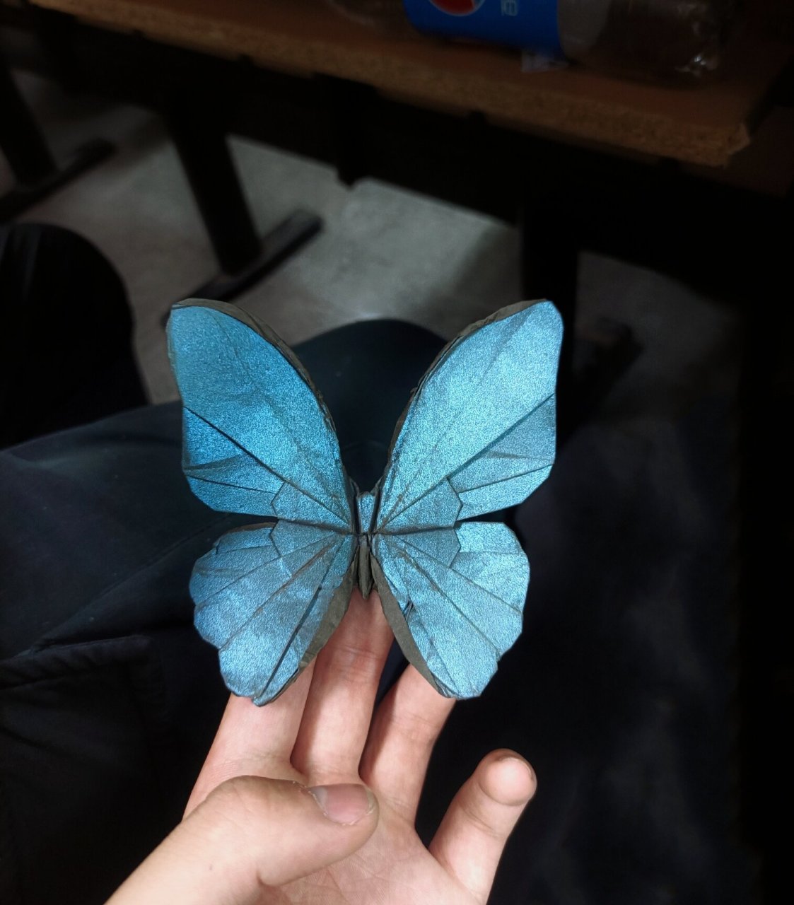 折纸大蓝闪蝶 月光凤蝶 大蓝闪蝶 最近折的一只白凤蝶 蓝闪蝶在凤蝶