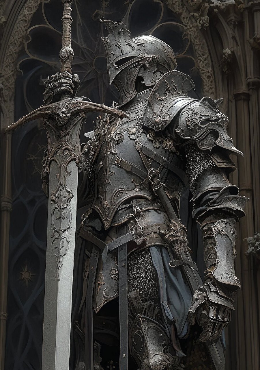 aigc中世纪盔甲骑士 以前玩过一个游戏叫infinity blade 中文名好像是