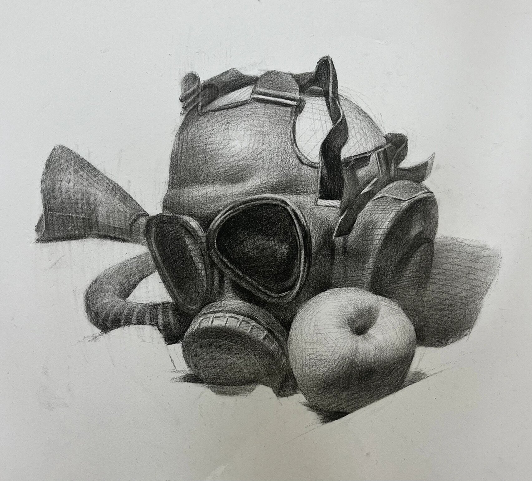 素描单体防毒面具