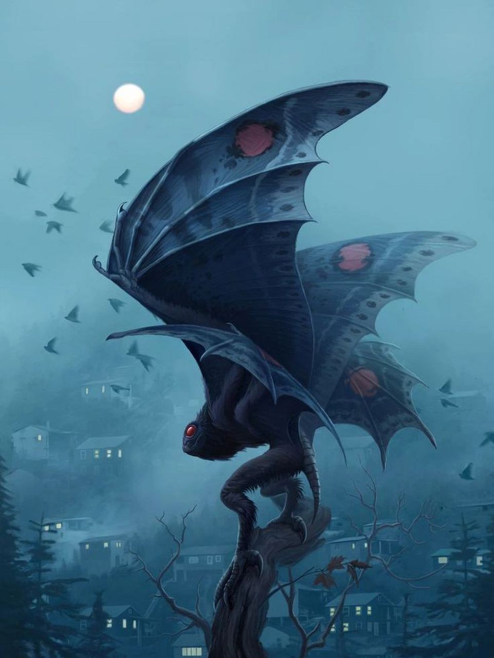 天蛾人|黑叶的灵感故事书 art by dane cozens ★ 天蛾人(英语