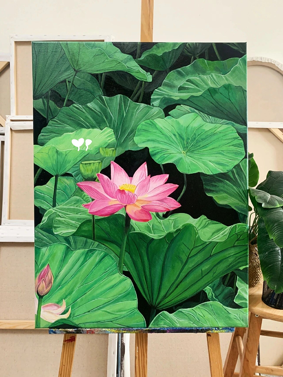 丙烯画|国风荷花|附绘画过程