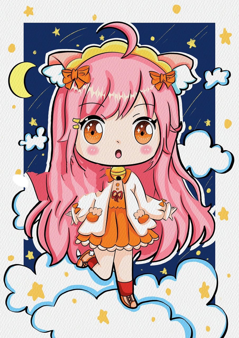 q版动漫《临摹》 可可爱爱~     附线稿