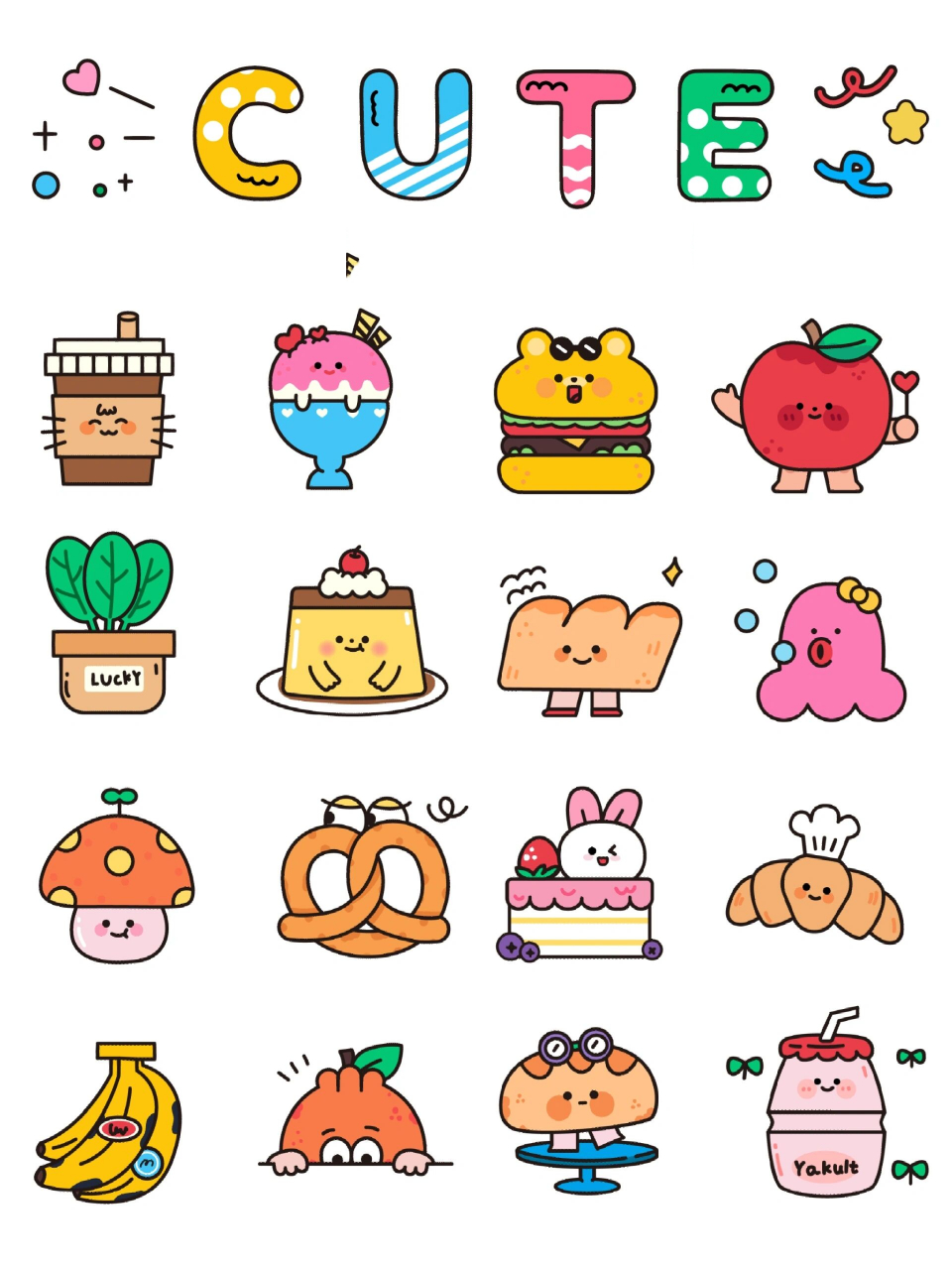 96可爱的食物绘制04 97 又一组食物系列小插画 97这次主要画