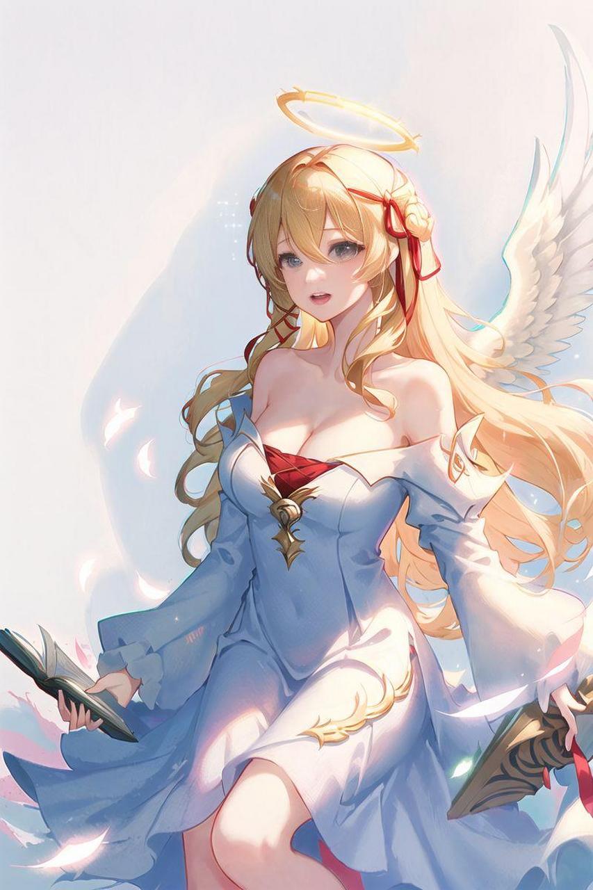 让ai触手可及高清美女二次元美丽天使少女,羽翼如诗,翩翩起舞.