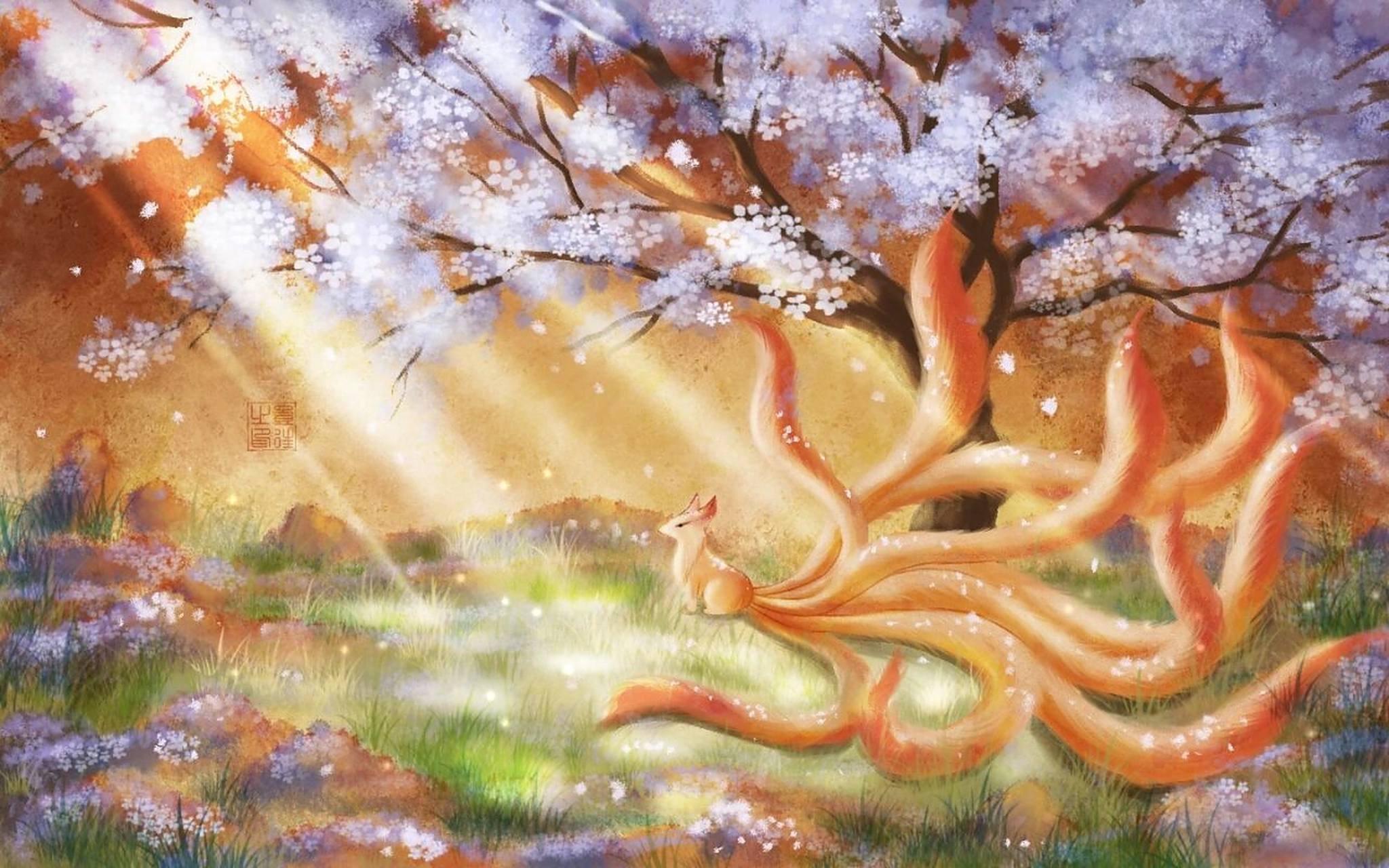 古风插画之《九尾狐》