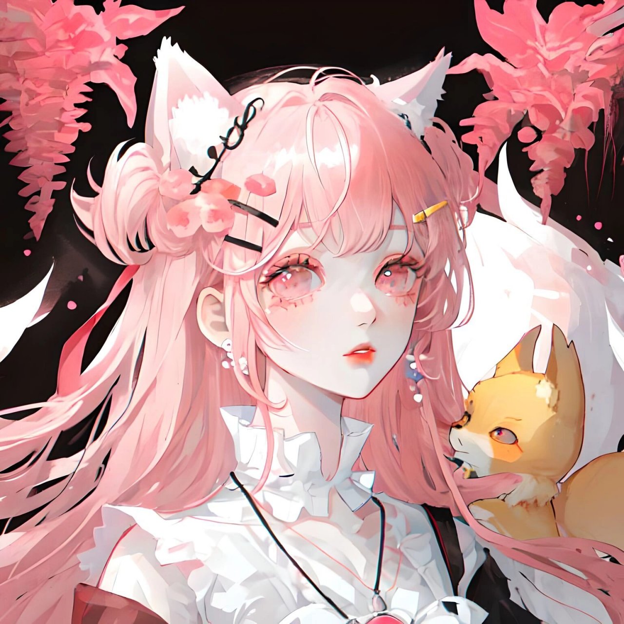 少女头像|粉毛小狐狸 爱是捆绑 但如果是你把手给我 绑的是蝴蝶结