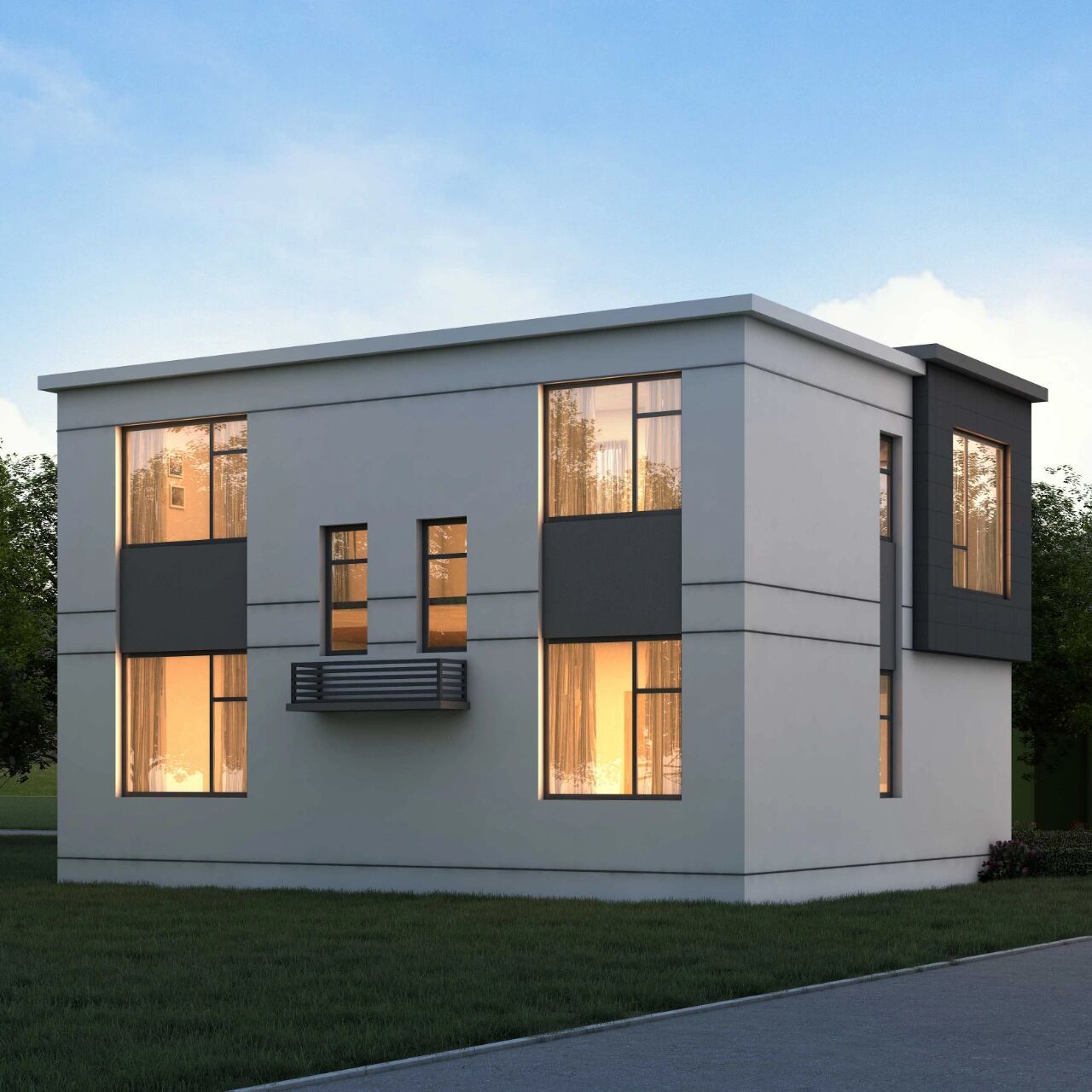 11x9米占地106平方二层现代风小别墅推荐 小户型的别墅很多,漂亮的也