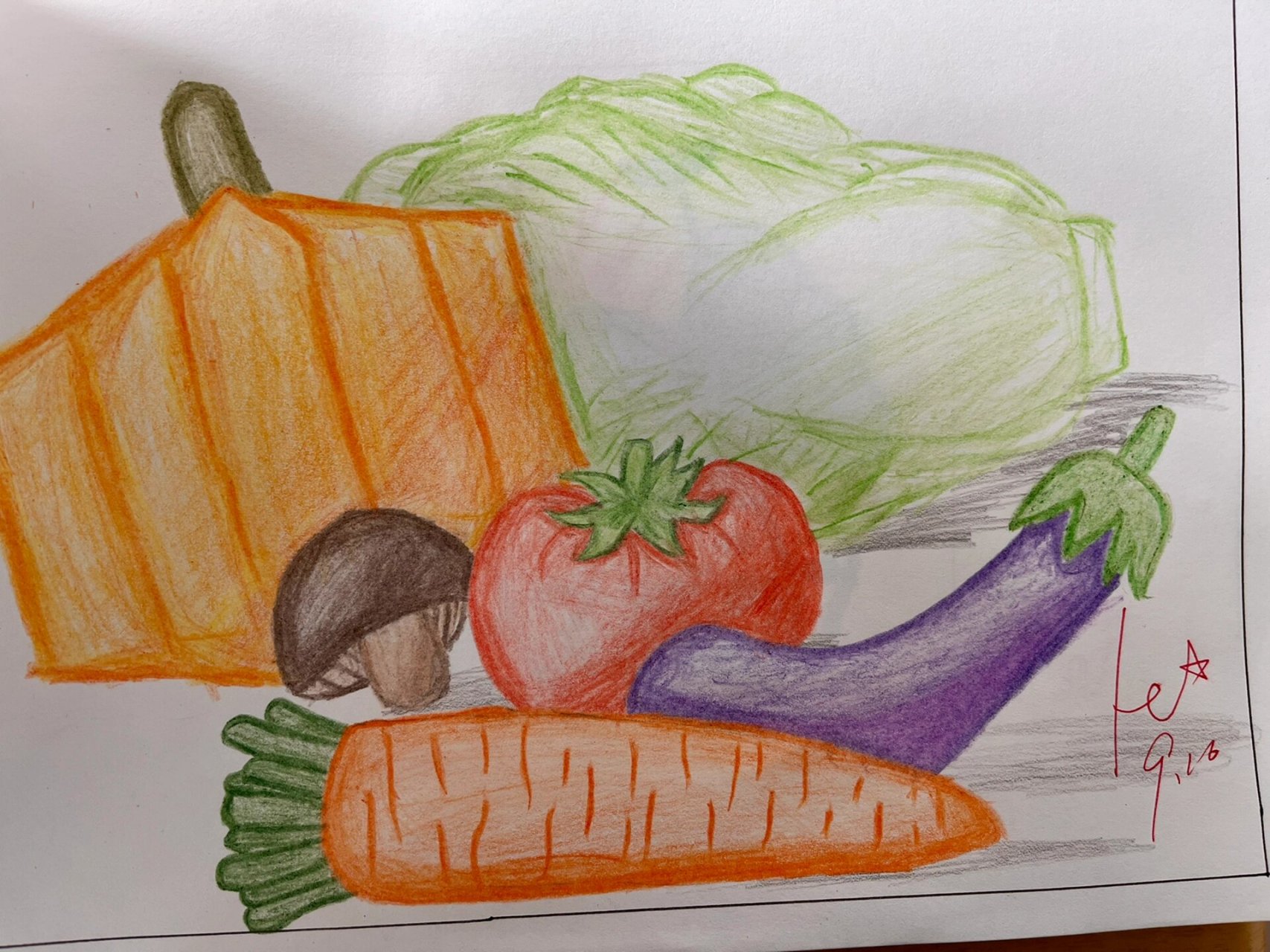 第二课《蔬菜》学生作业分享#六年级# #美术作业分享# #苏教版美术