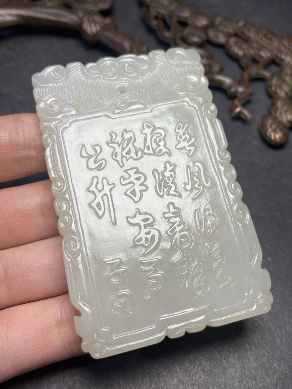 和田玉明清子冈牌 和田玉明清子冈牌,走马上任,吉祥如意,步步高升