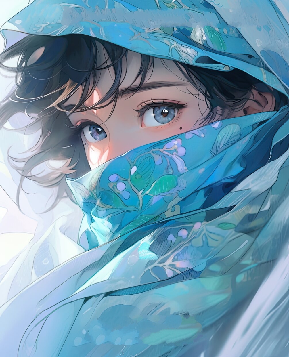 动漫头像壁纸 /蒙面女孩/眼睛是心灵的窗口 第二张是真人版,动漫版转