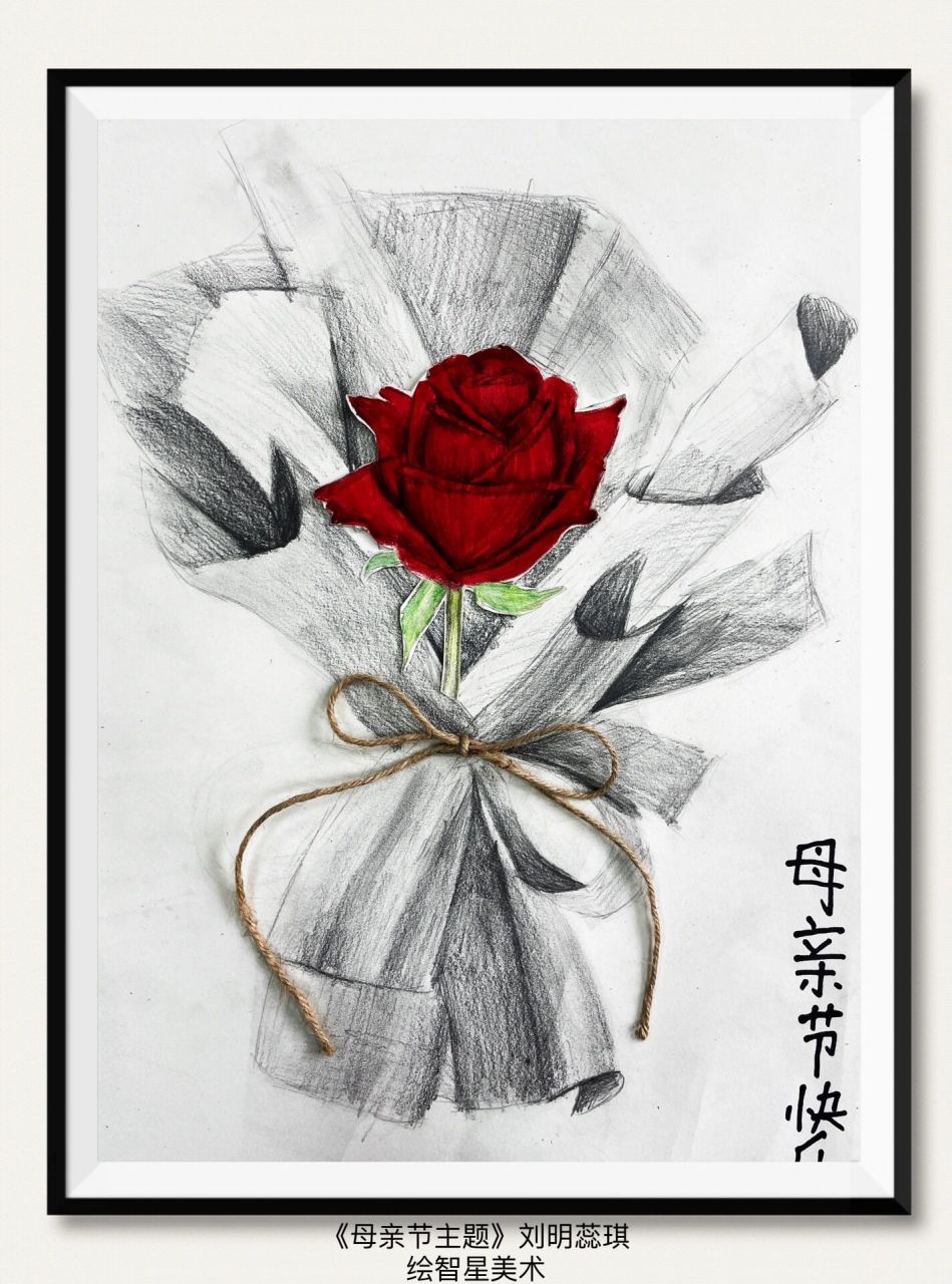 母亲节素描绘画作品图片