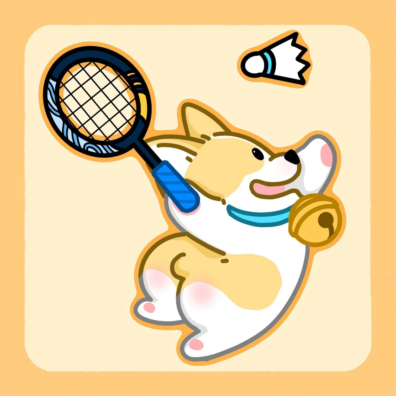 头像|画一只打羽毛球的小柯基