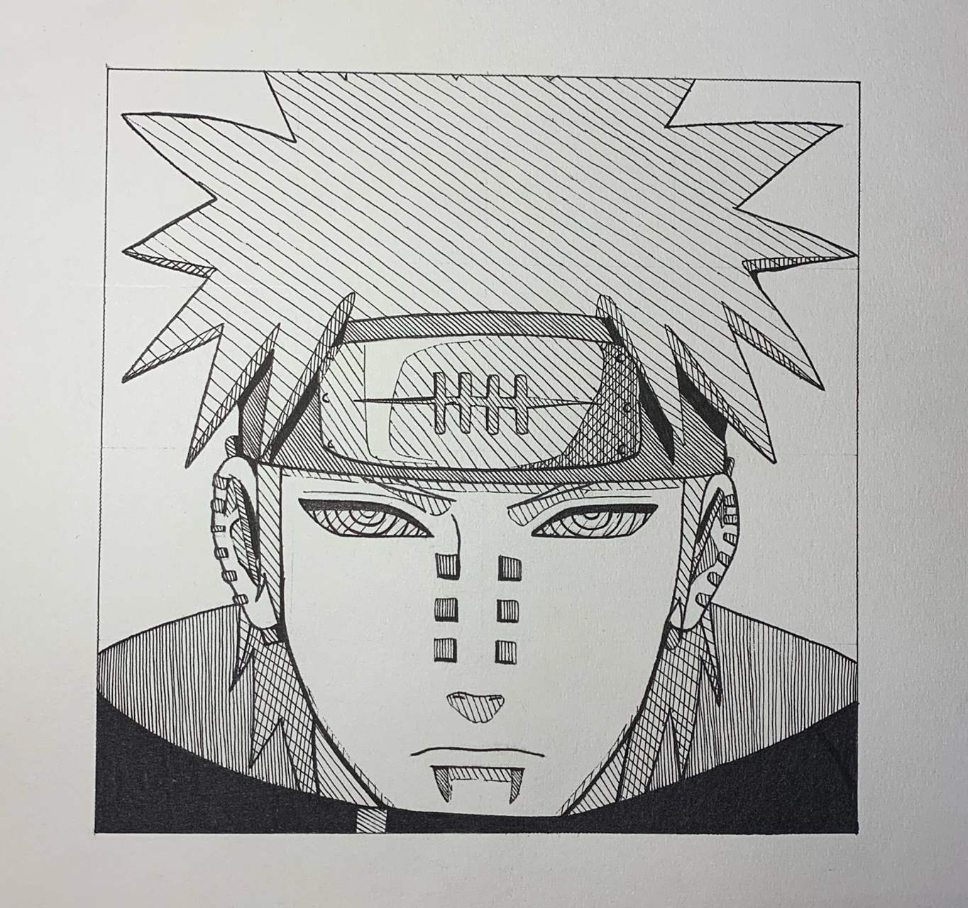 【火影忍者】佩恩手绘过程 规格:20cm x 20cm