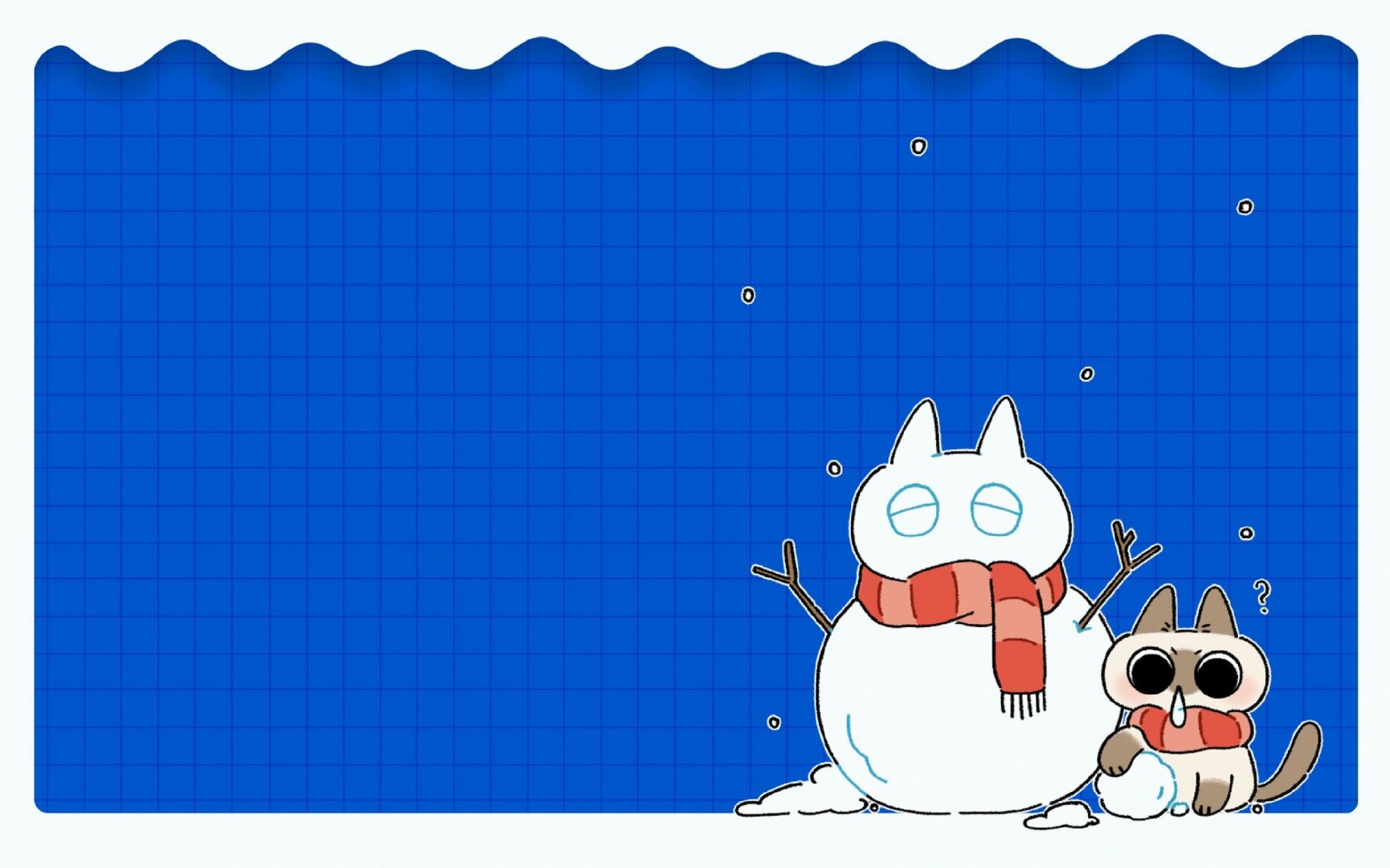 ❄️冬日小豆泥! 搬一下去年画的冬日小豆泥壁纸! 现在看看好像做