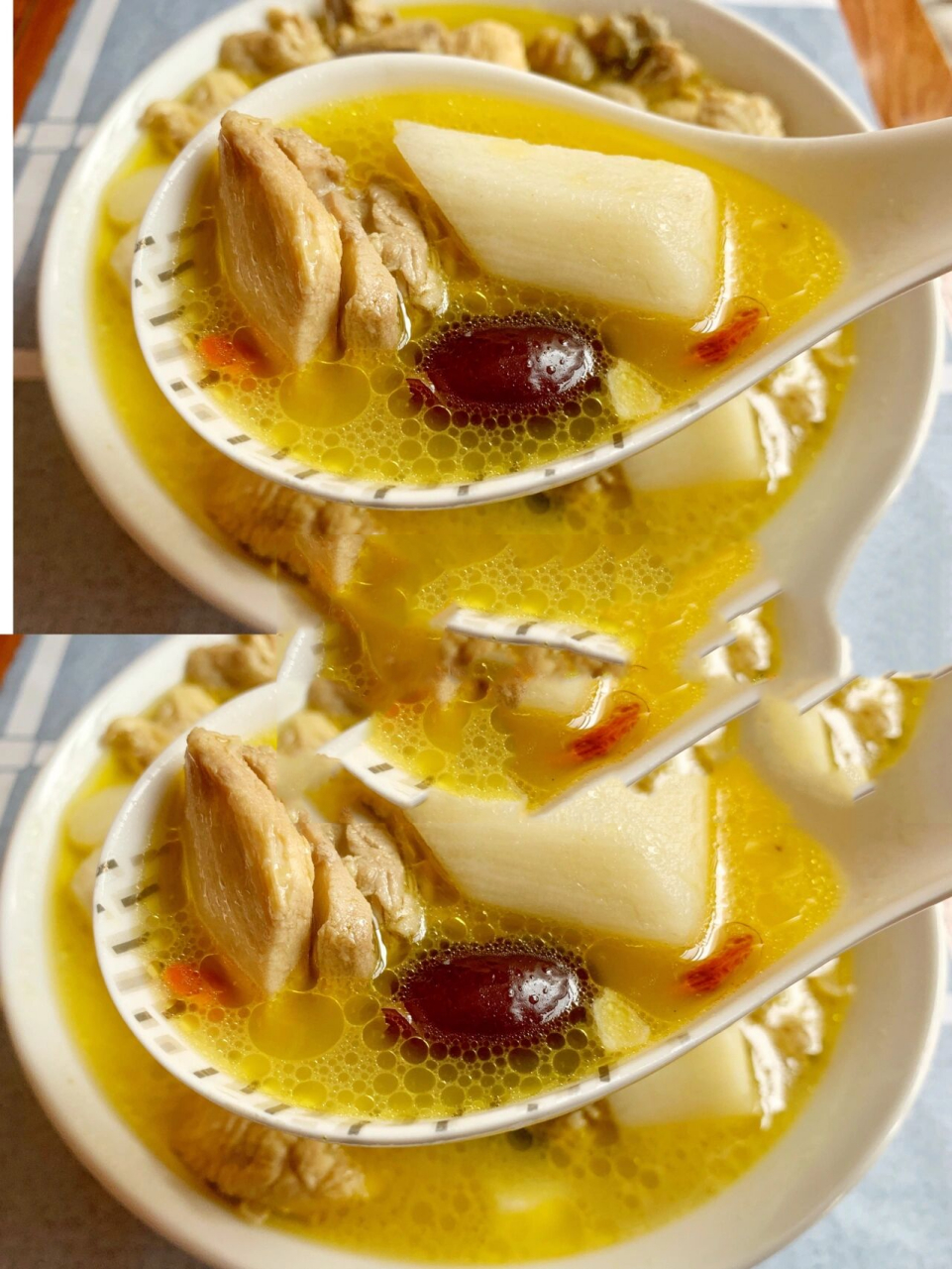 美味9999山药土鸡汤99好吃到爆9717 天气渐渐变冷了,在家炖