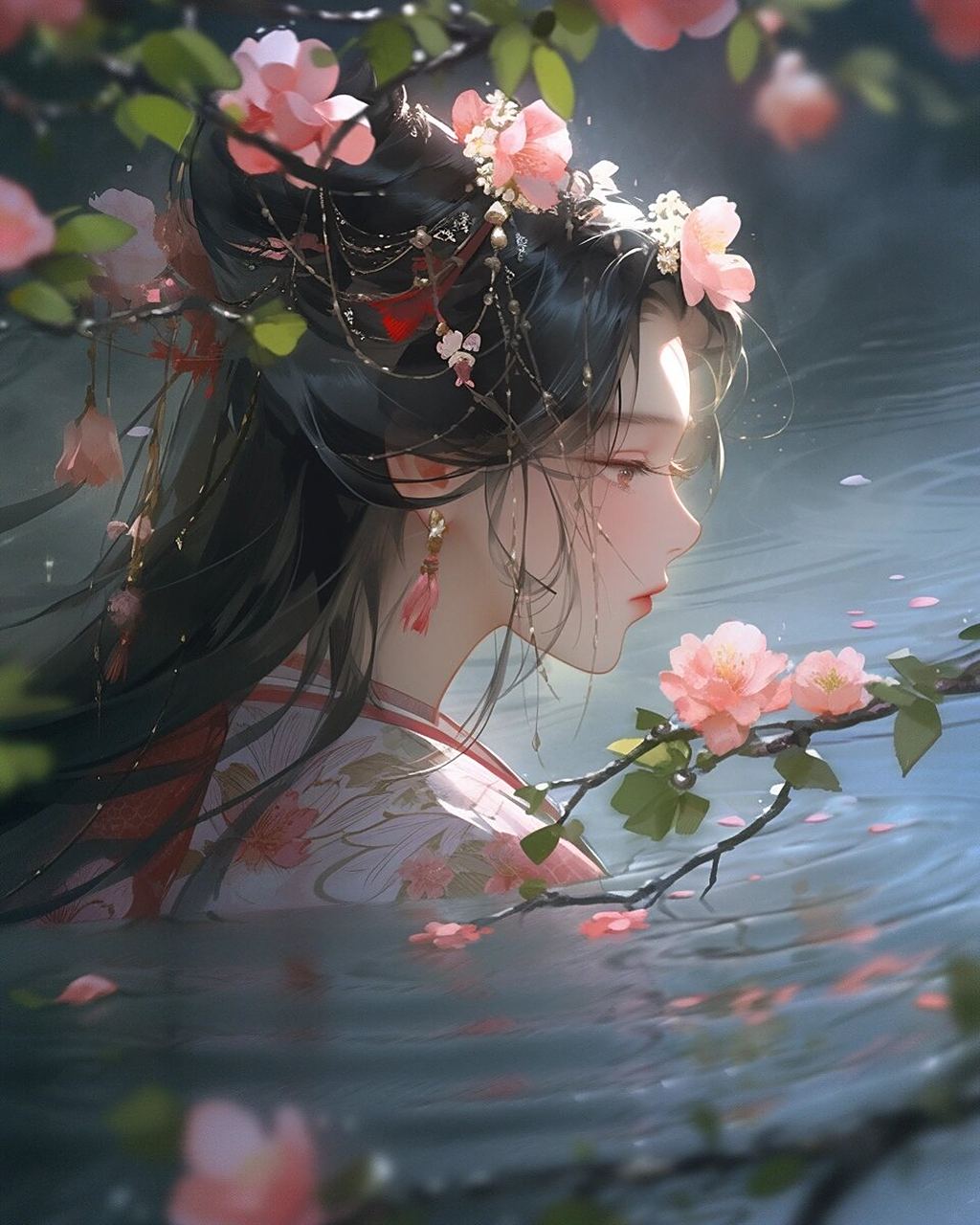 绝美人物插画|头像壁纸 忧郁绝美女主,这样的女主你们爱了吗