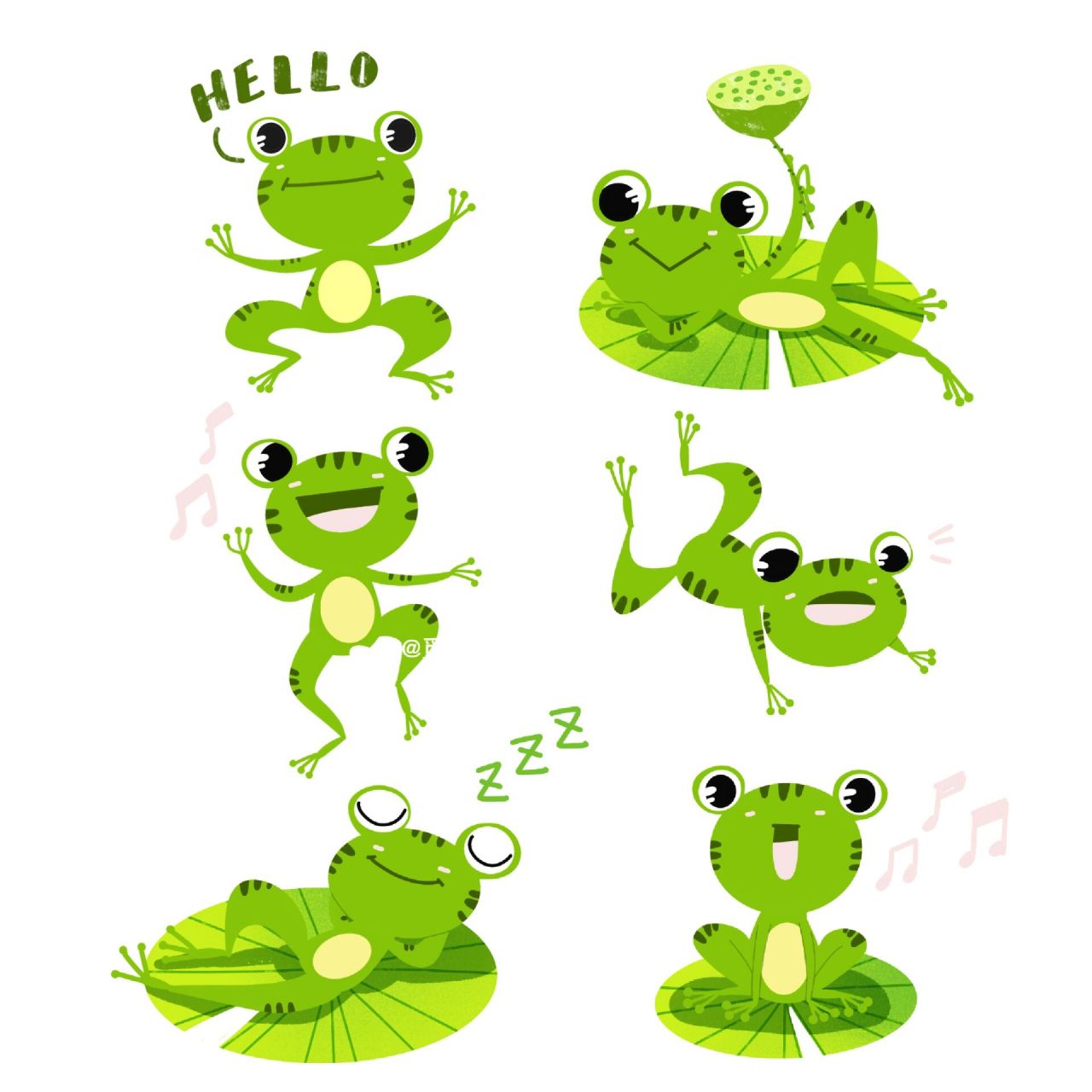 超可爱的卡通青蛙素材来啦!