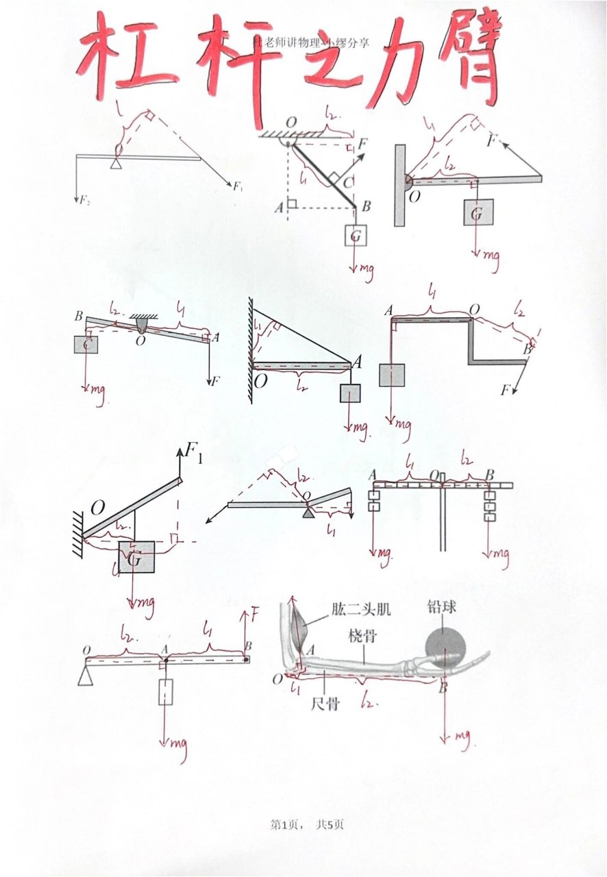 以下是初中物理杠杆力臂的画图技巧: 1