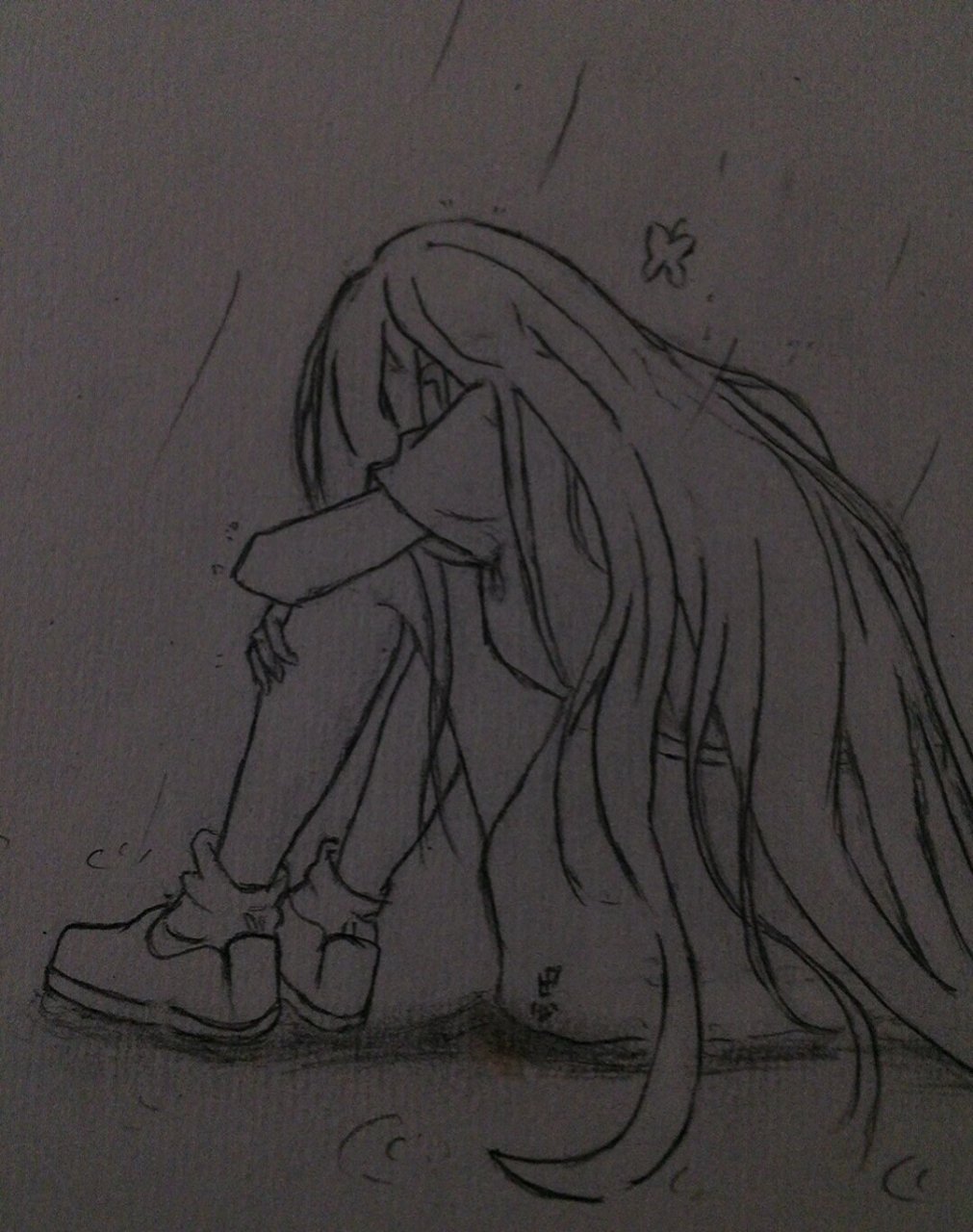 哭泣女孩 一个哭泣的女孩绘画过程图  祝大家每天都有好心情