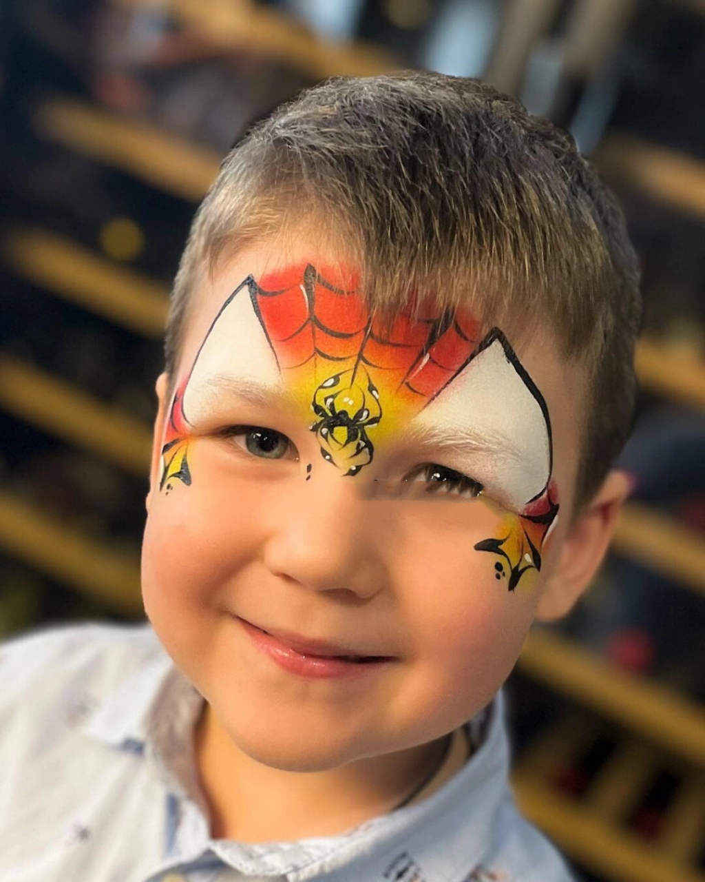 儿童面部彩绘,蜘蛛图片分享