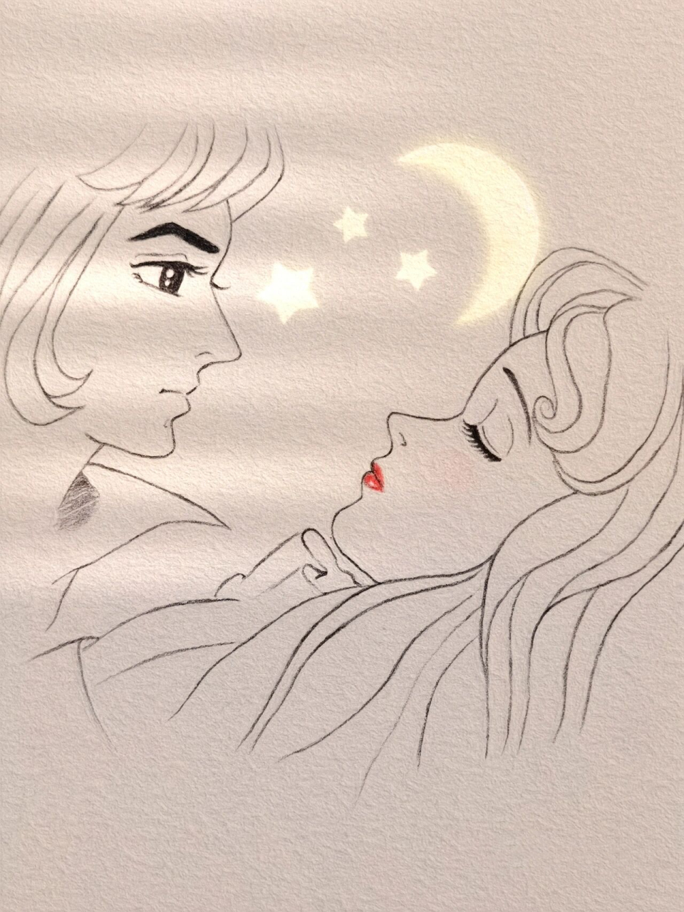 【简笔画 过程78】画个"睡美人"吧94 "她有阳光一般的金发,唇红如