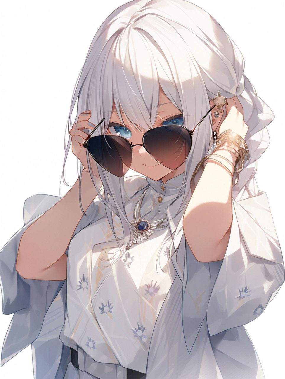 无所谓我好酷 带墨镜酷酷动漫女孩头像