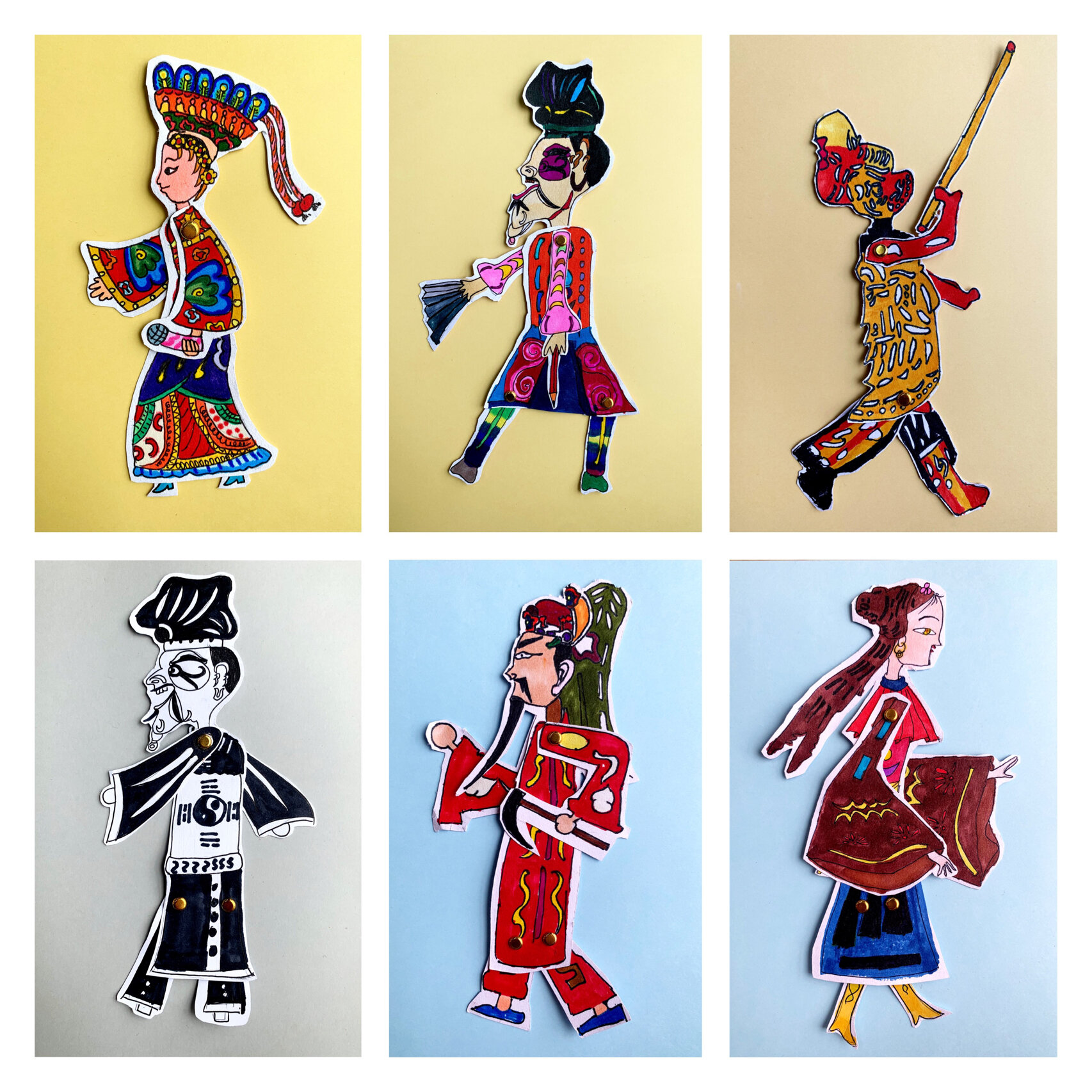 939969♀15|五年级美术课 皮影 学生作品(二) 浙美版 五年级