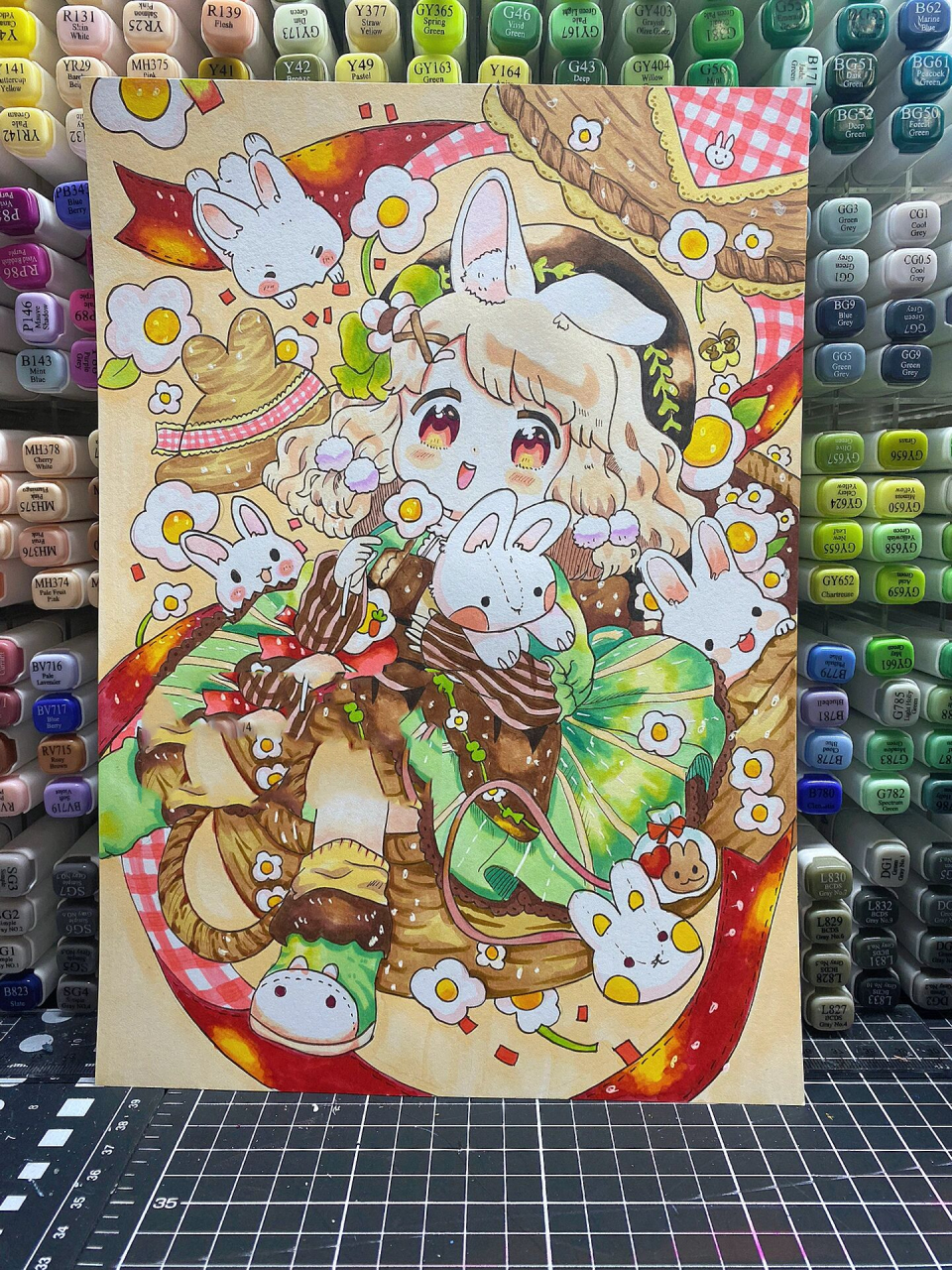 马克笔日系动漫,临摹插画师mokarooru作品