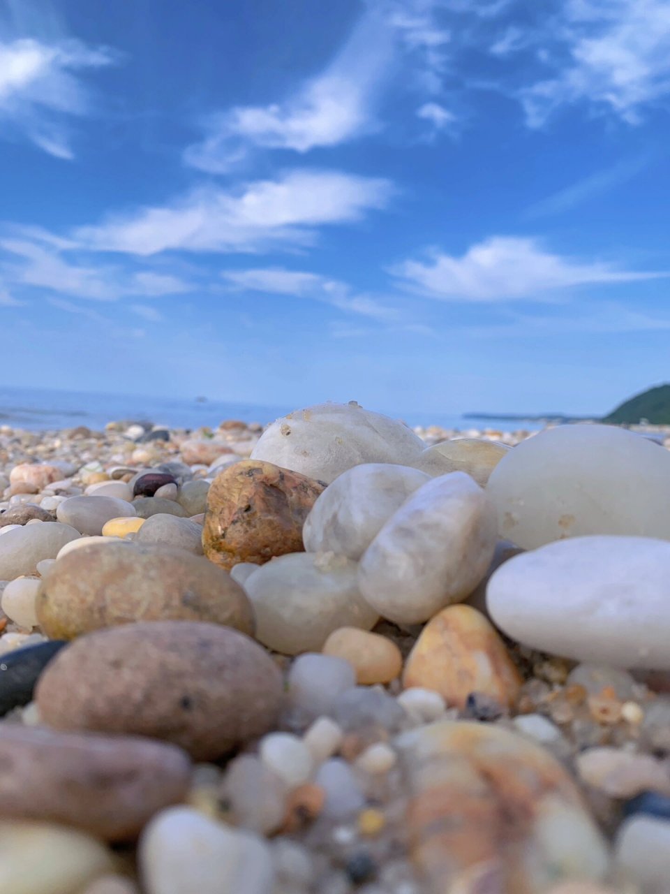 鹅卵石的海边 在长岛露营7215,营地里的海边92 	 满满的是