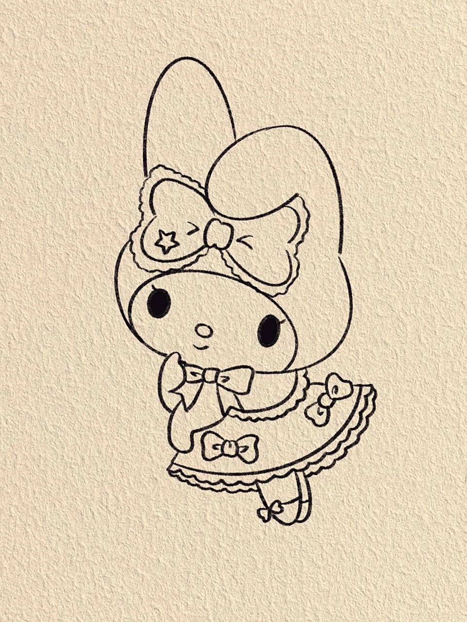 三丽鸥美乐蒂/简笔画教程 我不允许还有人不会画美乐蒂